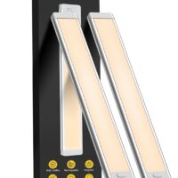 14.7inch Under Cabinet Lighting, 2 Pack Rechargeable Motion Sensor Light Indoor, 5 Levels Dimmable Magnetic Closet Lights, Wireless Under Counter Lights for Kitchen, Stairs,Hallway Visit the MCGOR Store
